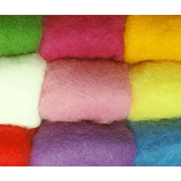 Gyapjú csomag nemezeléshez - tavaszi színek 
